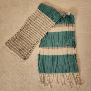 Fringed Crinkle Scarf Shaw Shrug